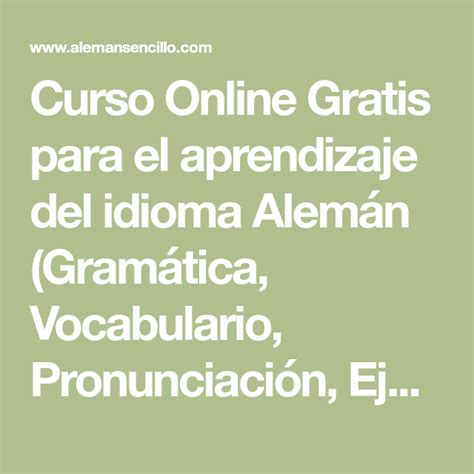 Curso Online Gratis para el aprendizaje del idioma Alemán ...