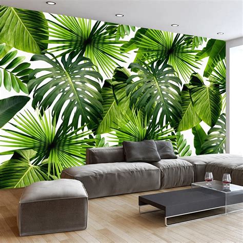 Custom 3D Mural Wallpaper Tropical Rain Forest Banana ...