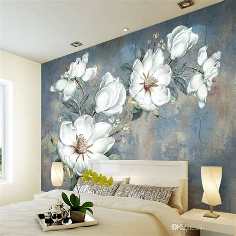 Custom Flowers Wallpaper 3D, Retro Rose Murals for the ...