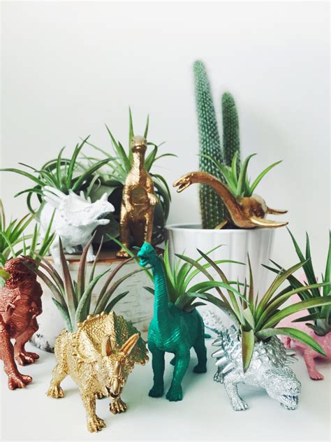 Customize Your Own Small Dinosaur Planter with Air Plant Home