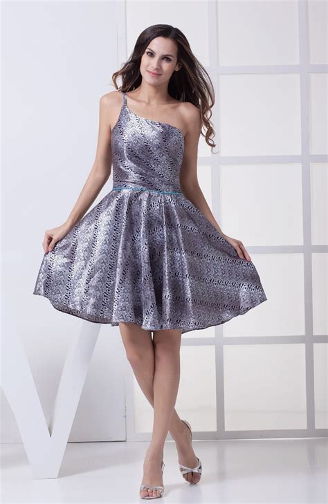 Cute A line Asymmetric Neckline Sleeveless Party Dresses ...