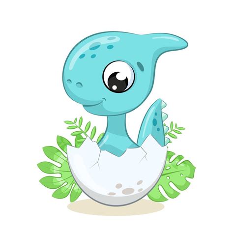 Cute baby dinosaur illustration. Vector cartoon illustration. 3242221 ...