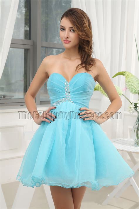 Cute Blue Strapless Short Mini Party Dress Homecoming ...