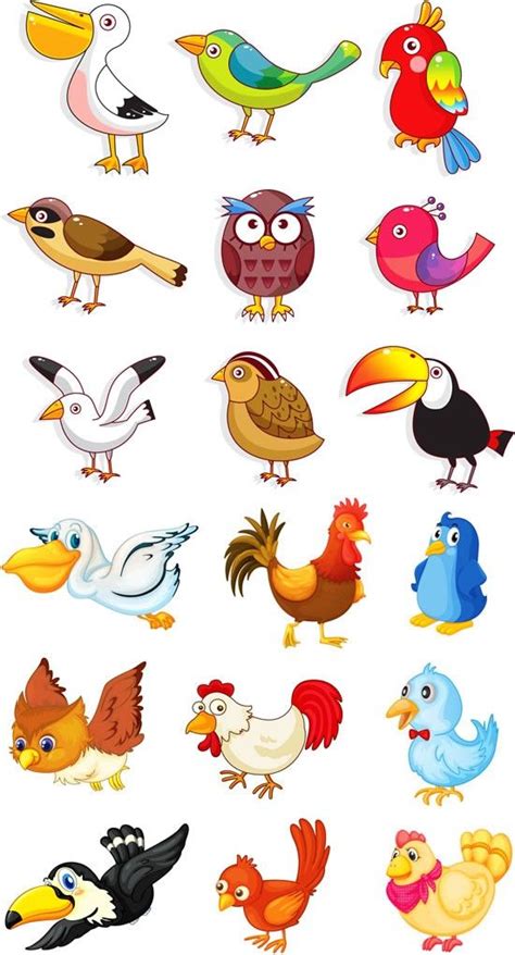 Cute cartoon birds bird vector material con imágenes | Animales para ...