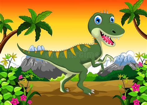 Cute Dinosaur Cartoon Sitting for You Design Stock Illustration ...