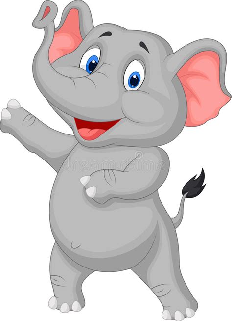 Cute Elephant Cartoon Presenting Royalty Free Stock Photo ...
