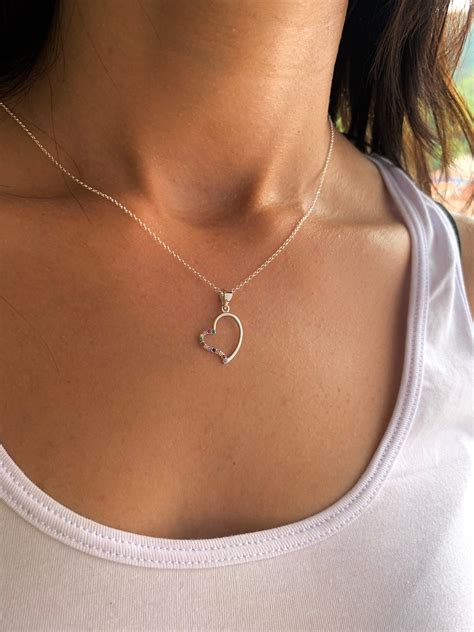 CZ Heart Necklace For Women, CZ Necklace, CZ Jewelry, Heart Jewelry ...
