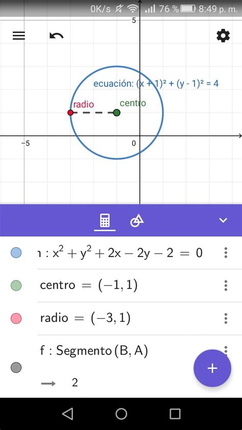 Dada la ecuación de la circunferencia, calcule su centro y su radio. x2 ...