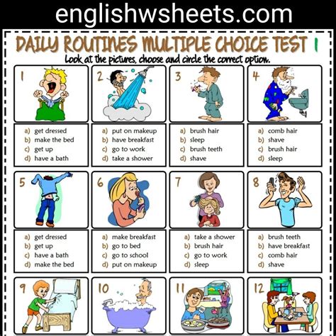 Daily Routines Esl Printable Picture Dictionaries For Kids Daily   Vrogue