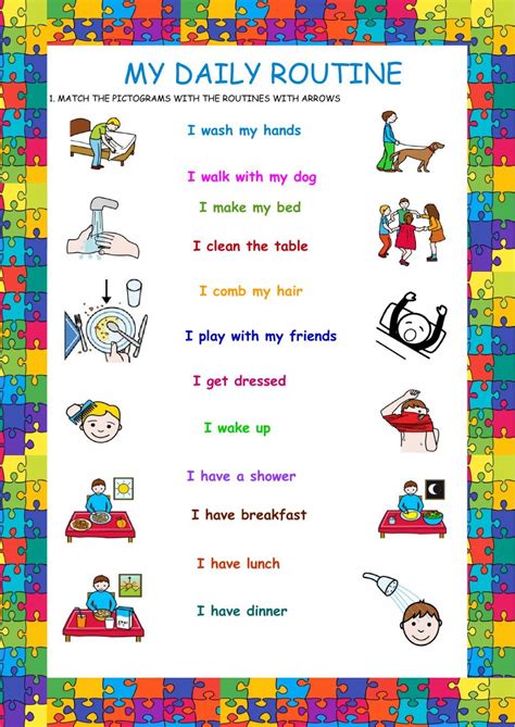 Daily routines online worksheet for Educación Primaria. You can do the ...