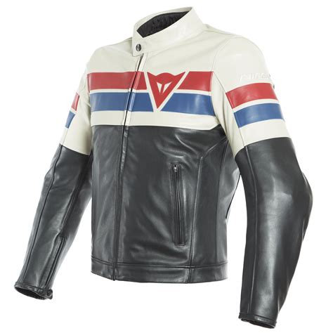 Dainese 8 Track Leather Jacket – Black/Ice/Red – M&S ...