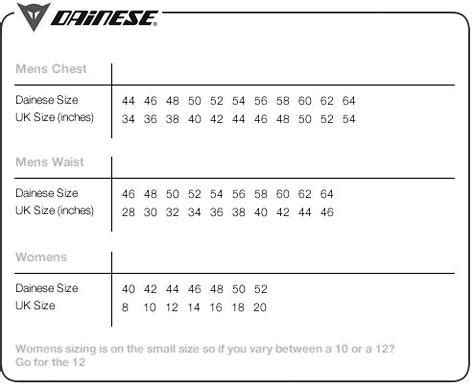 Dainese Motorcycle Suit Sizing Chart | disrespect1st.com