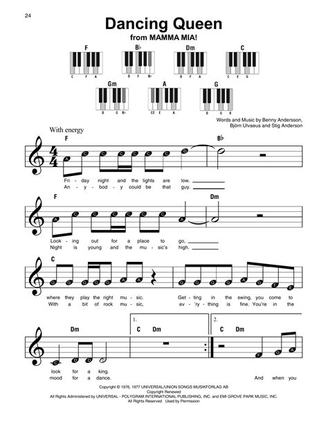 Dancing Queen Sheet Music | Abba | Super Easy Piano