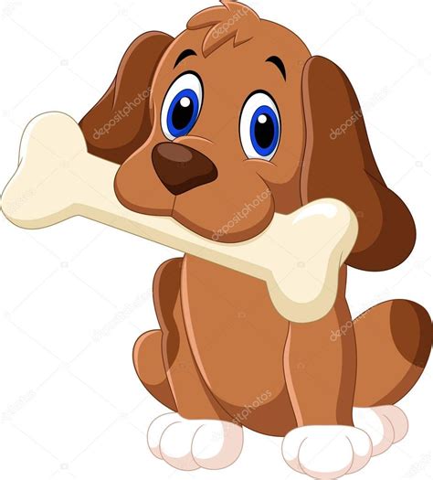 De dibujos animados gracioso perro con hueso — Archivo ...