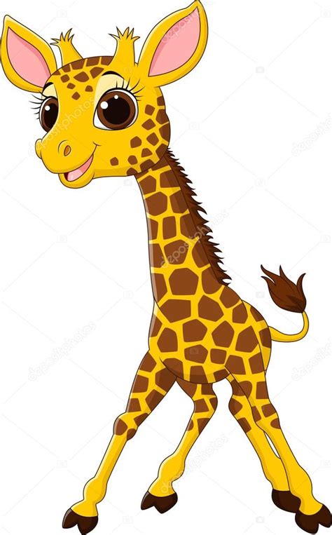 De dibujos animados jirafa divertida mascota aislada sobre ...