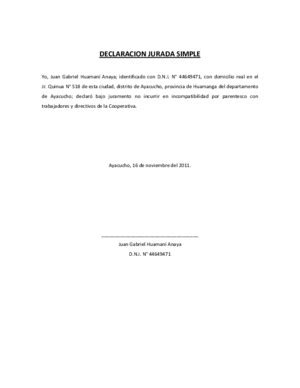 Declaracion Jurada Simple   Download Documents