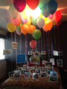 Decoración con globos y fotografias! Hermosa sorpresa ...