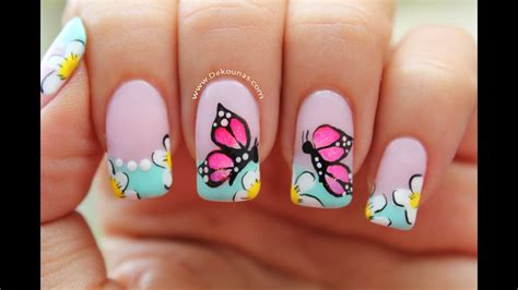 Decoracion de uñas mariposas   Butterfly nail art tutorial ...