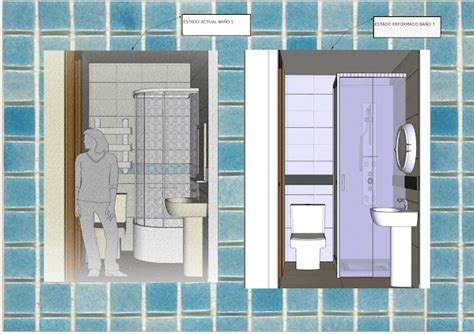 decoramuebla: Layout para reforma de baño pequeño en piso Coslada