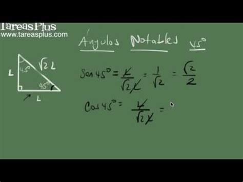 Deducción de las razones trigonométricas del ángulo de 45 ...