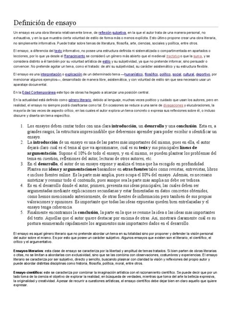 Definicion de Ensayo | PDF | Ensayos | Comunicación