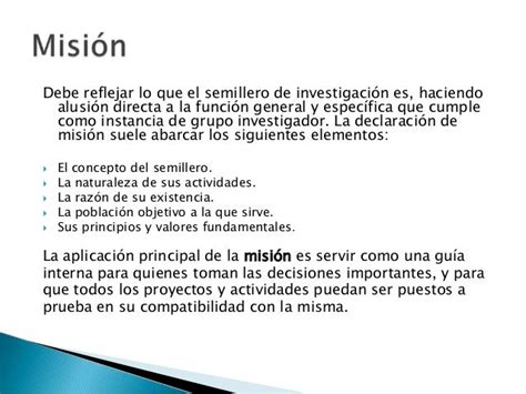 Definición de visión misión