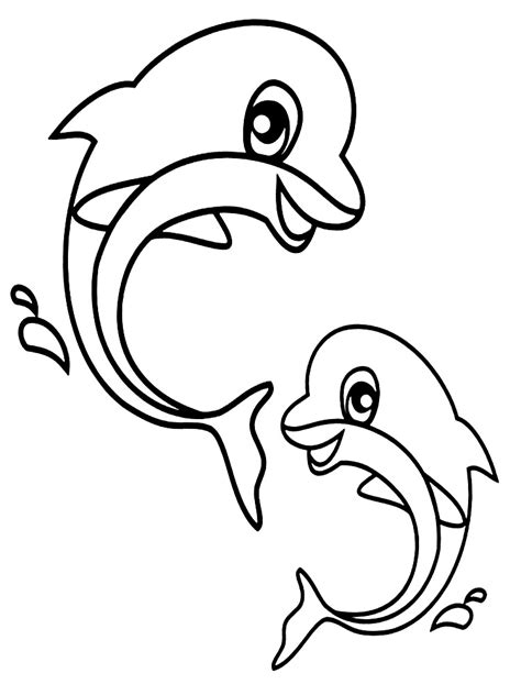 Delfines – descargar gratis dibujos para colorear.