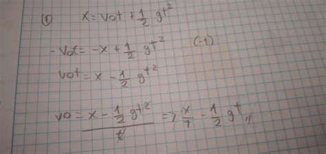 demuestra que la expresión para calcular la velocidad inicial v_g=x/T ...