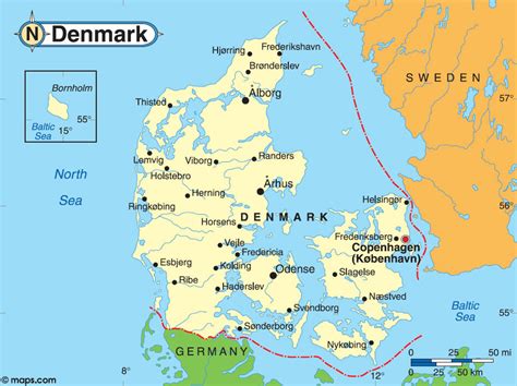 Denmark Map and Denmark Satellite Image