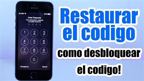 Desbloquear IPhone con Codigo / Restaurar Codigo de ...