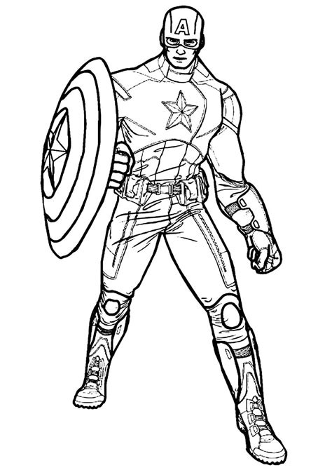 Descarga Dibujos para colorear de Capitán América con ...