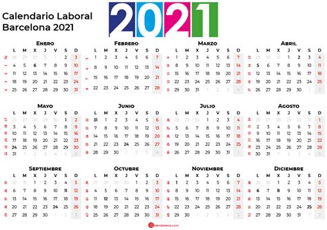 Descargar Calendario Laboral Barcelona 2021 Para Imprimir