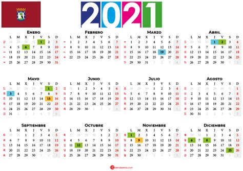 Descargar Calendario Laboral Madrid 2021 Para Imprimir