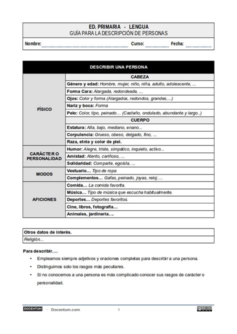 Descripción de personas • Docentum