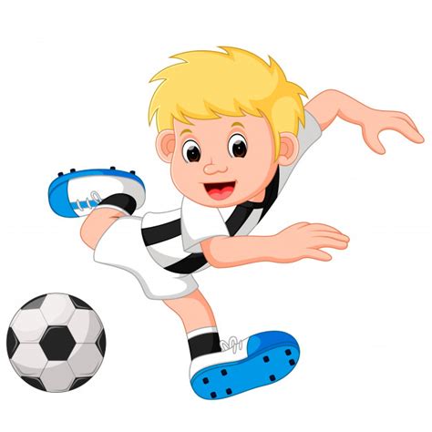 Desenho de menino feliz jogando futebol | Baixar vetores ...