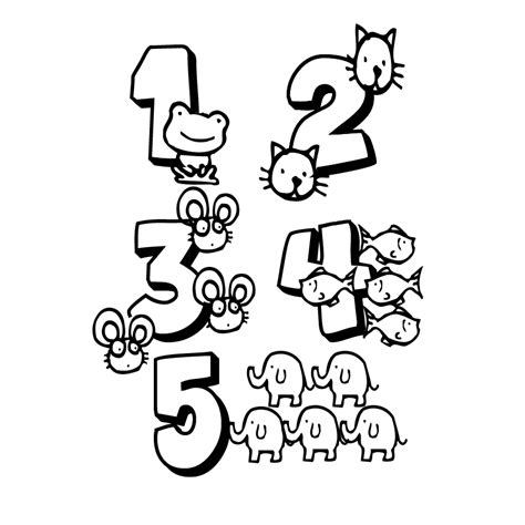 Desenho de Números de 1 a 5 para colorir   Tudodesenhos