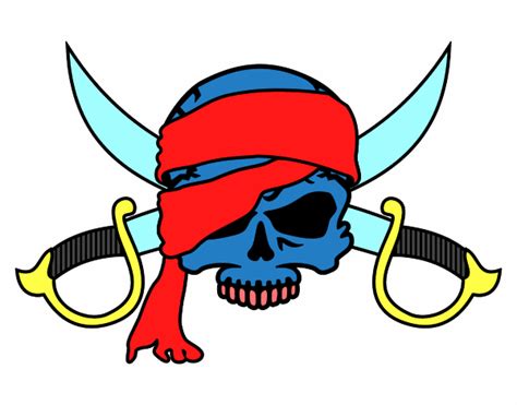 Desenho de Símbolo pirata pintado e colorido por Usuário ...