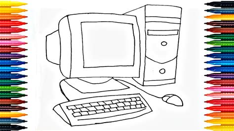 Desktop Coloring Pages How To Draw Computer Drawing ...