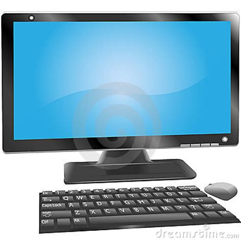 Desktop PC Computer Monitor Keyboard Labels Mouse Stock ...