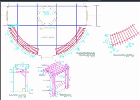Detail circular pergola in AutoCAD | Download CAD free  119.95 KB ...