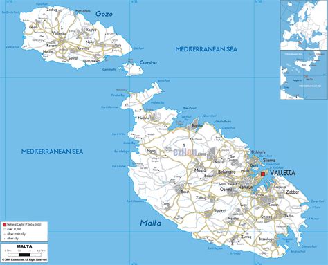 Detailed Clear Large Road Map of Malta   Ezilon Maps