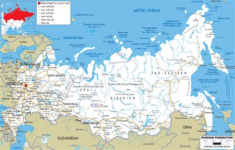 Detailed Clear Large Road Map of Russia   Ezilon Maps