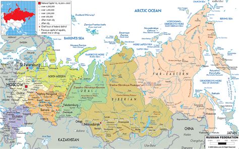Detailed Political Map of Russia   Ezilon Maps