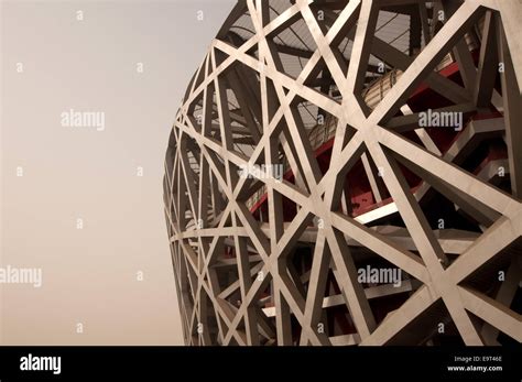 Detalle de vigas metálicas, estadio nacional  nido de pájaro , Beijing ...
