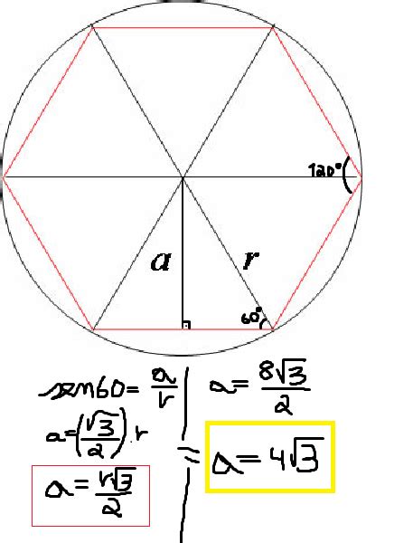 Determine a medida do apótema de um hexágono regular ...