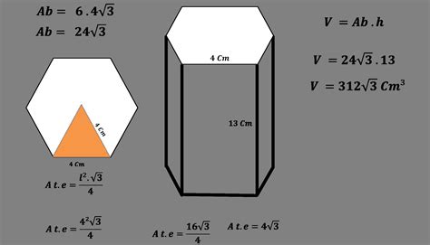 determine o volume de um prisma hexagonal regular com ...