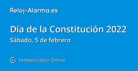 Día de la Constitución 2022   Temporizador Online   Reloj Alarma.es