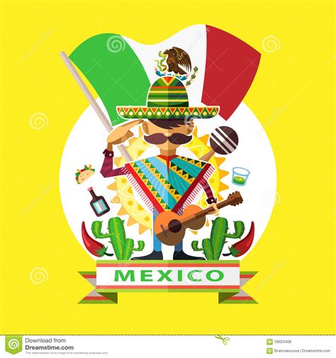 Día De La Independencia De México Ilustración del Vector ...