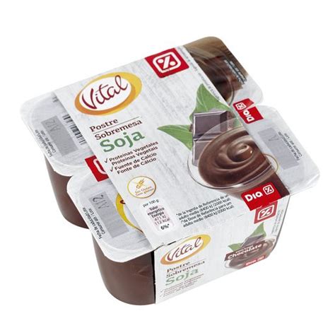 DIA VITAL postre soja chocolate pack 4 unidades 100 gr ...