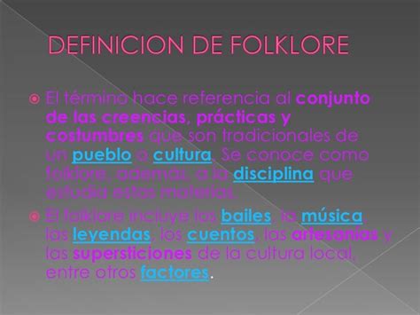 Diapositiva sobre sobre folklore